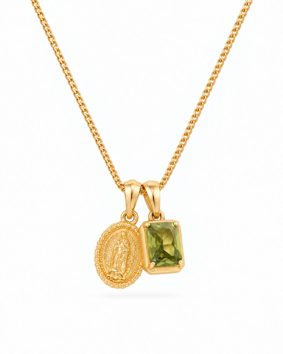 Mini Guadalupe X Mediterranean Olive stone - Gold — straight studio view