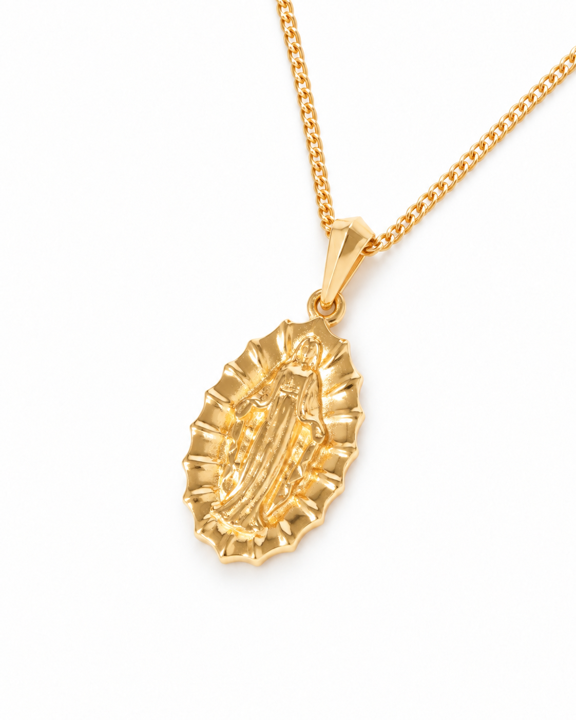 Our Lady of Guadalupe - Gold — angled studio view